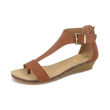 Imagem de Kenneth Cole REACTION Sandália feminina Great Gal com tira em T, Caramelo, 38