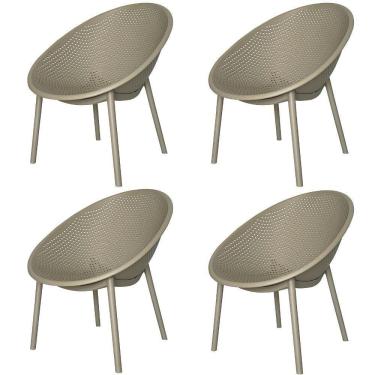 Imagem de Kit 4 Poltronas Drops Rivatti Em Polipropileno Fendi Base Desmontável Fendi