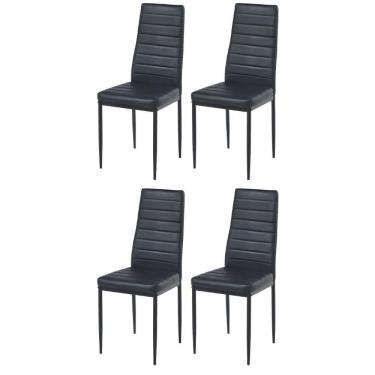 Imagem de Kit 4 Cadeiras V1001 Rivatti 41,5cm Pu Preto-aço Preto