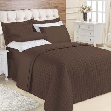Imagem de Kit Cobre Leito Colcha Veneza Queen 3 Peças Hipercal 180 Fios - Marrom