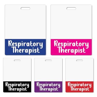 Imagem de Toykee Porta-cartão grande para crachá de terapeuta respiratório - Acessórios RT horizontais GG azul rosa preto roxo vermelho crachá de identificação crachá de identificação crachá nome etiquetas