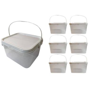 Imagem de Balde Para Uso Em Obras 2.4L Transparente-Kit 6 Pçs