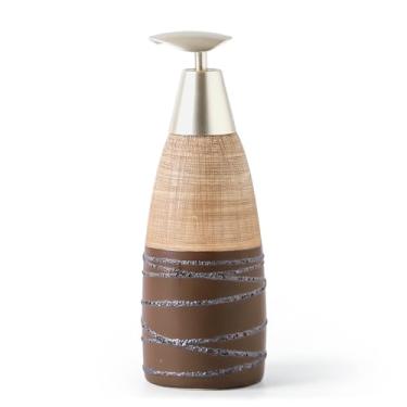 Imagem de Dispensador de sabão de cerâmica com bomba de plástico – Dispensador de líquido recarregável de 340 g para banheiro, cozinha, escritório, hotel, Airbnb ou aluguel de férias (Tipo C)