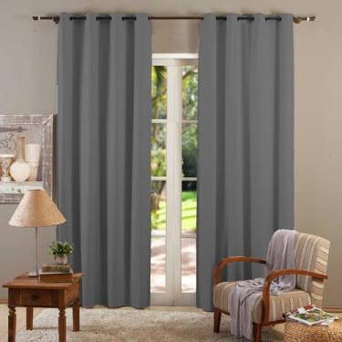 Imagem de Cortina Blackout 2,80m x 2,50m Corta luz 100% com Ilhós Sala Quarto Casa Blecaute (Cinza)