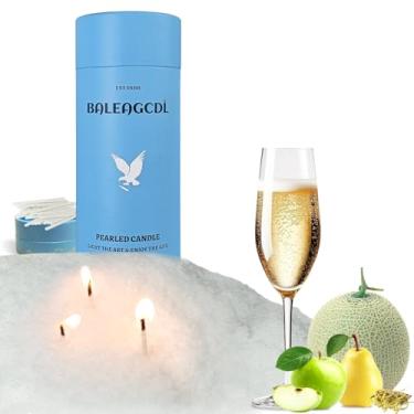 Imagem de Vela perolada de 510 g (0,5 kg) com 30 mechas - Velas perfumadas brancas MANNYCOM Prosecco Breeze - Ceras de pérola recarregáveis - Queima sem fumaça por até 110 horas para decoração de casamento e