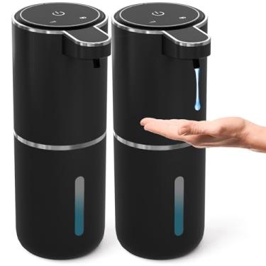 Imagem de Pacote com 2 Dispensadores Automáticos de Sabonete, Dispensador de Sabonete Líquido para Mãos 382 g USB 4 Níveis, Dispensador Elétrico Fixado na Parede Inteligente para Banheiro e Cozinha, Sabonete