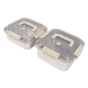 Imagem de TOPINCN Recipientes de Alimentos de Aço Inoxidável de 2 Pacotes, Caixa de Armazenamento de Alimentos Caixa de Salgadinhos de Aço Inoxidável Recipiente de Armazenamento de Frutas para
