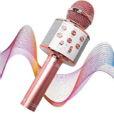 Imagem de MICROFONE KARAOKE PORTATIL CANTAR FESTAS REUNIOES BRINCADEIRA CAIXA DE SOM BLUETOOTH PORTATIL SEM FIO