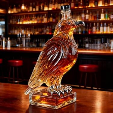 Imagem de Garrafa de vidro Whiskey Lover's Eagle – Melhore sua experiência de beber com um decantador elegante – Ideal para coleção de bar