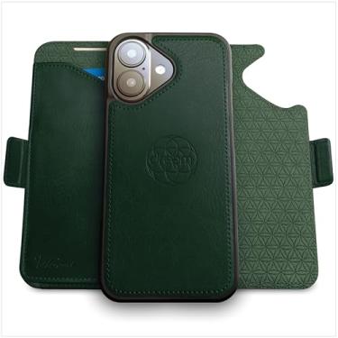Imagem de Dreem for iPhone 17 Case Wallet, Revolutionary Phone Stand, Vegan Leather, MagSafe-Fit, Magnetic Detachable Flip Cover, RFID Blocking Card Holder, Gift-Box [Fibonacci:Dark Green]