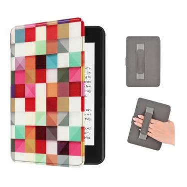 Imagem de Akacy Capa com função hibernar/despertar automática para Kindle Paperwhite de 7,0 polegadas 12ª geração lançada em 2024 (Modelo: SA568B/SA569P) padrão pintado com alça (4)