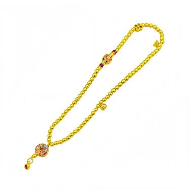 Imagem de Pulseira banhada a ouro com miçangas duplas para mulheres