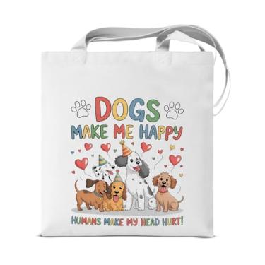 Imagem de KSFFWQIN Bolsa de ombro para cães para mulheres amantes de cães, engraçada, estética e reutilizável, bolsa de ombro para compras, compras, trabalho, praia, dono de animal de estimação, bolsas