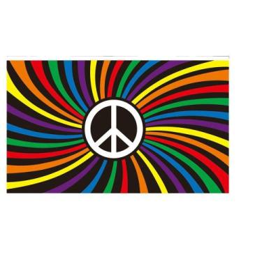 Imagem de Bandeira Rainbow Peace 90x150cm de poliéster para interior e exterior 
