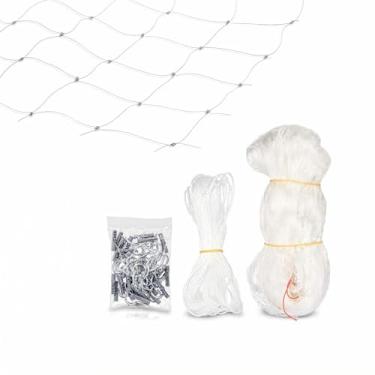 Imagem de Rede de segurança para gatos e cães, rede de varanda de 66 x 3 m com malha transparente, proteção contra quedas com grade de 3 cm e kit de instalação para animais de estimação