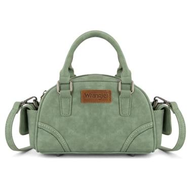 Imagem de Bolsa tiracolo feminina Wrangler pequena Boston Barrel Bag Mini Top Handle com alça transversal, Bolso verde, Bolsa estilo barril retrô