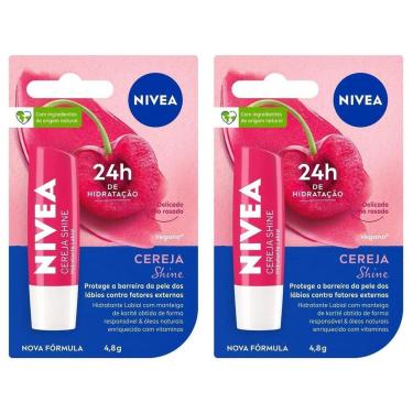 Imagem de Hidratante Labial Nivea Cereja Shine 4,8g 2 Unidades-Feminino