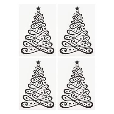 Imagem de Pastas de gravação tema de natal 4 folhas reutilizáveis ​​diy modelos de gravação de plástico para scrapbooks álbuns de fotos artesanato em papel 14.7x10.5cm