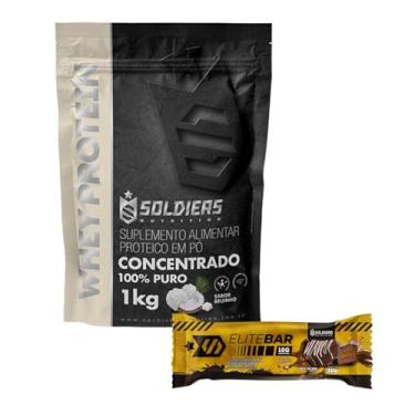 Imagem de Whey Protein 1Kg Beijinho + Barrinha Elitebar Pão de Mel 30g Soldiers Nutrition