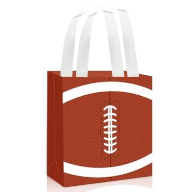 Imagem de Hxezoc 12 sacos de presente de futebol com alça, reutilizáveis, não tecidos, sacolas de lembrancinhas esportivas para tema de futebol, artigos de decoração de festa de aniversário
