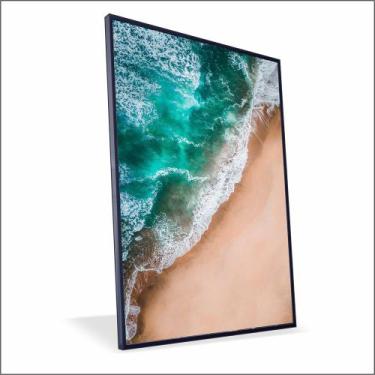 Imagem de Quadro Mar Esmeralda Canvas Com Vidro - Center Molduras, 90x60 Caixa, 