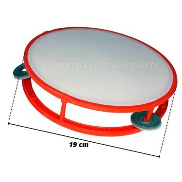 Imagem de Pandeiro Infantil Pandeirinho De Brinquedo Plástico Colorido