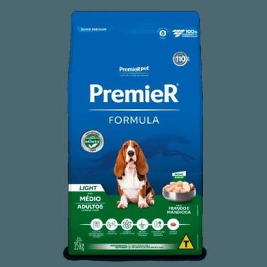 Imagem de Ração Premier Fórmula Light Cães Adultos Raças Médias Frango 15Kg