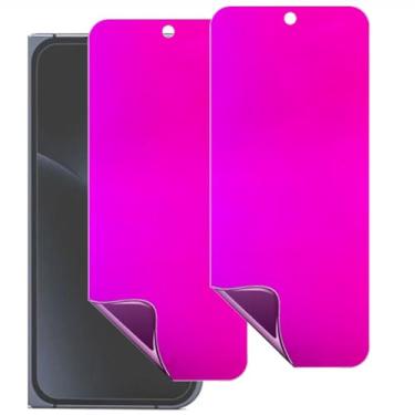 Imagem de YIEDBCX Pacote com 2 para Google Pixel 10 Pro, protetor de tela fosco antiespião, antirreflexo, antiluz azul, película externa gradiente colorido