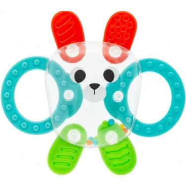 Imagem de Mordedor Infantil de Silicone, Design de Coelho, Verde e Vermelho, Brinquedo para Bebês em Desenvolvimento