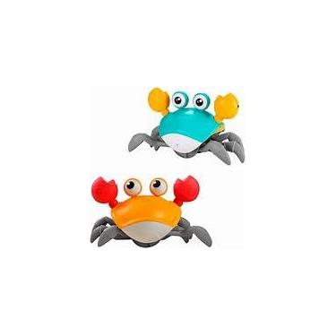 Imagem de Brinquedo Infantil Caranguejo Fujão Interativo com Sensor Musical, Movimento Realista, Cores Sortidas, 17 x 8 x 8 cm, Alimentado por Pilhas
