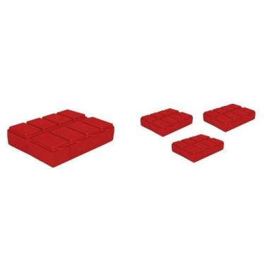 Imagem de Kit 4 Porta Comprimido Vermelho Plástico - Bb Store