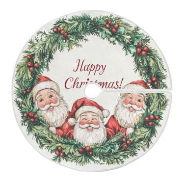 Imagem de SEHANY Saia para árvore de Natal, 122 cm, Papai Noel, vermelha, decoração de árvore de Natal, tapetes para decoração de festa de Natal em casa