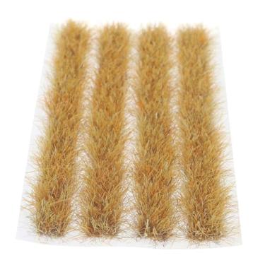Imagem de INOOMP Conjunto de modelos de grama estática para cenário ferroviário, 4 tiras de grama artificial de campo de arroz em miniatura, decoração de paisagem, modelo faça você mesmo, acessórios de trem