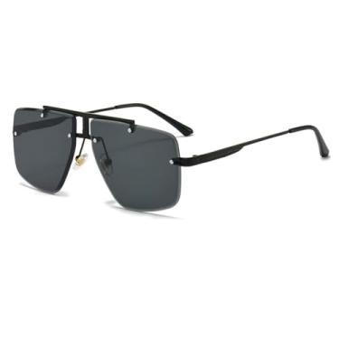 Imagem de HCHES Óculos de Sol Vintage Feminino Masculino Clássico Retrô Degradê Sem Armação Moda Masculina Feminina Sem Aro (1)