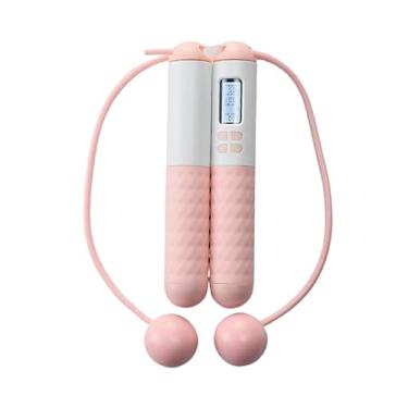 Imagem de Corda De Pular Sem Fio Com Contador Digital(rosa Bolas 65MM)