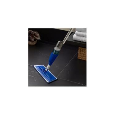 Imagem de Mop Spray com Reservatório 380ml, Cabeça Giratória 360°, Refil Microfibra, 121cm, Cinza e Azul, PP e Aço Inox