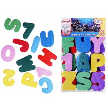 Imagem de Kit Banho Divertido Evamax Letras e Números EVA 36 Peças