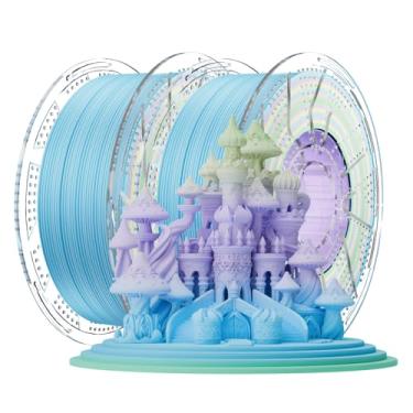 Imagem de Chitu Systems Conjure Filamento de impressora 3D PLA fosco, pacote de filamentos de impressão 3D arco-íris fosco brilhante de Natal de 1,75 mm 2 x 1 kg