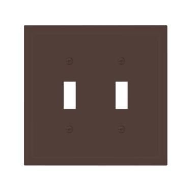 Imagem de JDAKHD Placa de cobertura para interruptor de luz marrom chocolate rico em tom de terra 2 capas decorativas de interruptor duplo para tomadas elétricas, acabamento fosco para espaços aconchegantes