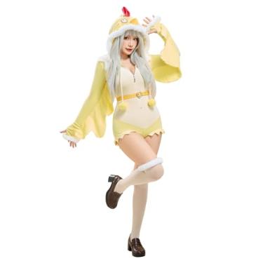Imagem de Mobbunny Chicken Costume for Women One Piece Fluffy Romper Animal Onesie Pajama Jumpsuit Halloween Cosplay Outfit (large)