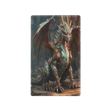 Imagem de Wassud Placa de cobertura de interruptor de luz de dragão fogo, 1 capa de tomada em branco placa de parede decorativa decoração de casa sala de estar quarto