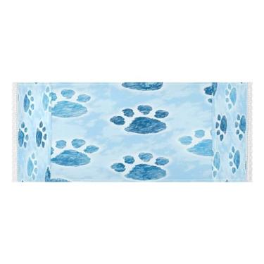 Imagem de Wassud Capas de lavadora e secadora com estampa de pata azul, protetor de lavadora com sacos de armazenamento, capa de geladeira à prova de poeira com bolsos para lavanderia doméstica, cozinha, 120 x