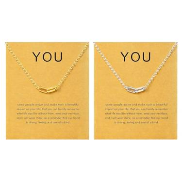 Imagem de Zurlcdye Colar Best Friend Bff para 2 pingentes dourados delicados pingente corrente de aniversário acessórios presentes, Cobre, Sem Pedra Preciosa