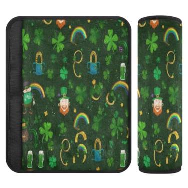 Imagem de Burbuja Capa para cinto de segurança de carro St. Patrick Gnomo, macio, confortável, protetor de cinto de segurança de carro para alça de ombro de assento de carro, 1 par pequeno