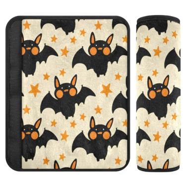 Imagem de Burbuja Capa para cinto de segurança de carro de morcegos de desenho animado macio confortável protetor de cinto de segurança para alça de ombro de assento, 1 par médio