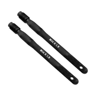 Imagem de Sandfren 2 peças de pino de alinhamento de roda de carro, M14 x 1,5 ferramenta de guia e balanceamento de parafuso de roda de aço, ferramenta mecânica de pino de alinhamento de pino de aro de gancho