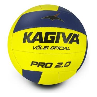 Imagem de Bola De Vôlei Kagiva 2.0 Pro Costurada Cor Amarelo/azul