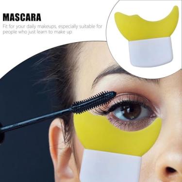 Imagem de ZJchao Rímel Protetor de Sombra Aplicador Protetor Almofadas de Silicone Macio Ferramenta de Maquiagem para Cílios Proteção de Maquiagem de Cílios Reutilizável Fácil Limpeza (Duas+caixas amarelas)