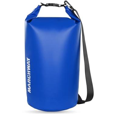 Imagem de Mochila impermeável flutuante bolsa seca 5L/10L/20L/30L/40L, saco de rolo mantém o equipamento seco para caiaque rafting de barco natação acampamento caminhadas praia pesca esqui snowboard (azul escuro, 20L)