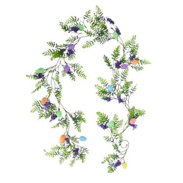 Imagem de Guirlanda De Ovos De Páscoa | Decorações Sazonais Para Casa,Guirlanda com Ovos de Páscoa Artificiais e Coloridos,Para Decoração de Parede Lareira Mantel e Escadas no Feriado de